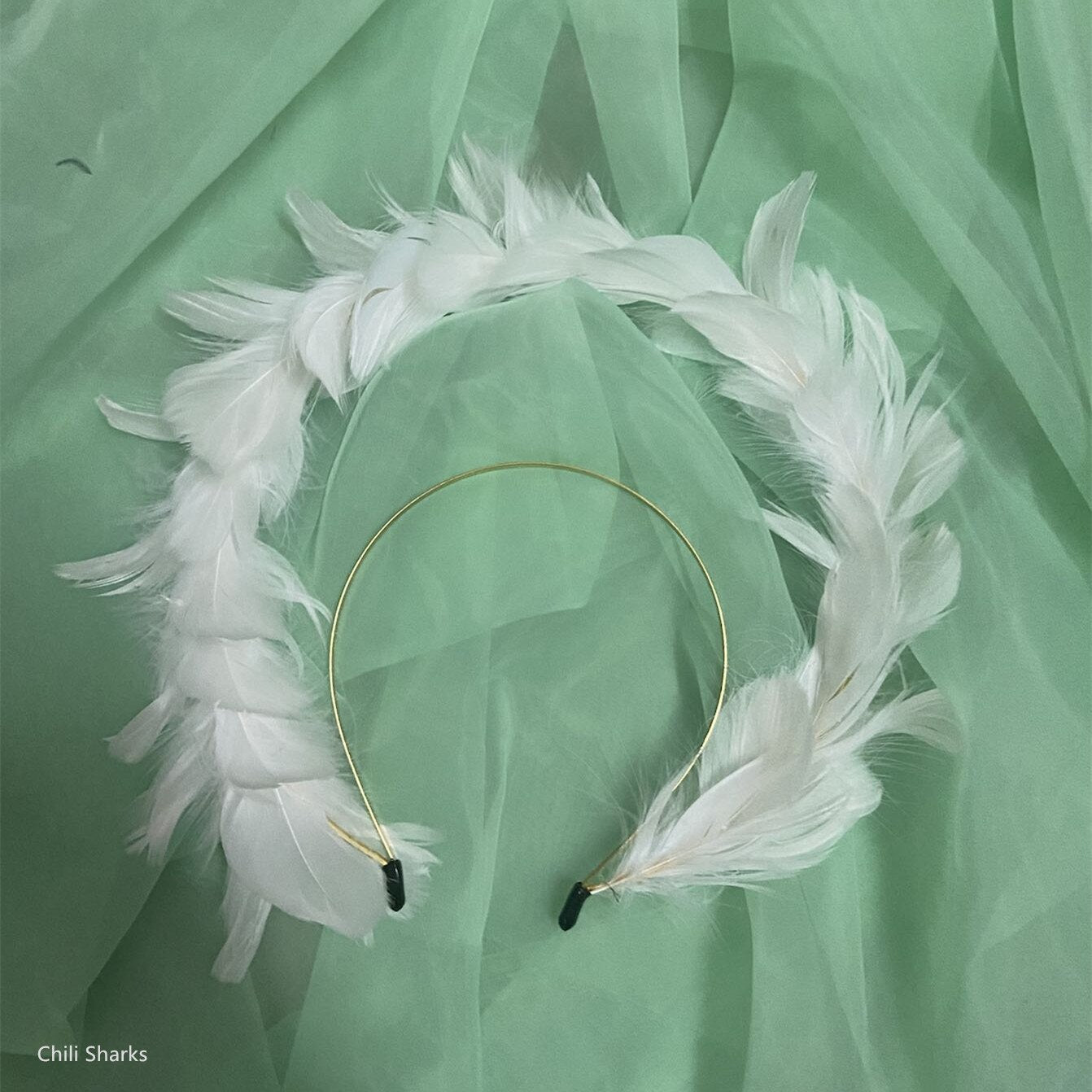 Retro Lolita Notre Dame's Halo Cross Angel's Feather Wing Headband White Feather Virgin Mary Gothic Cosplay Baroque Headwear