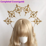 DIY Material Package Lolita Jewelry accessories embossed European style headband hollow crown  beaded headband