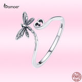 AVEURI Fashion Dragonfly & Love Ring for Women Genuine Alloy Animal Rings Classic Vintage Jewelry Adjustable