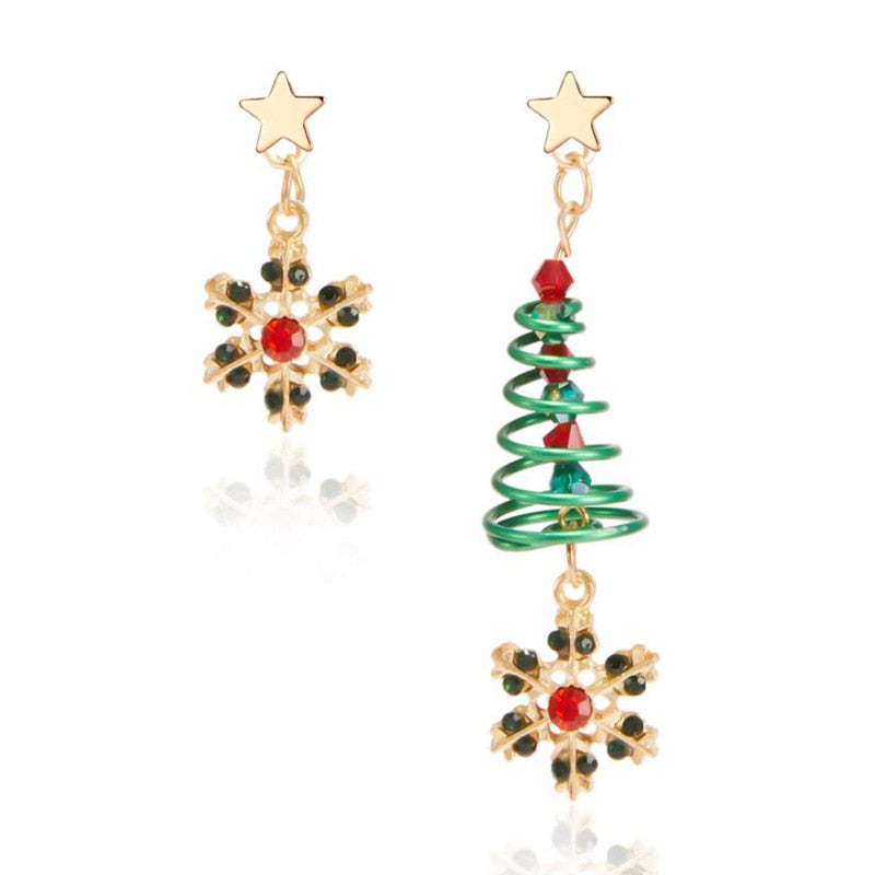 Christmas Gift New Trendy Statement Christmas Tree Earrings For Women Santa Claus Snowman Drop Earrings Jewelry Girls Christmas Gifts Wholesale