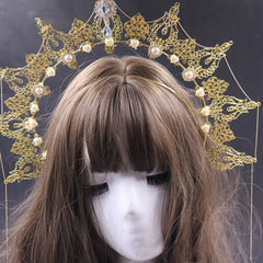 DIY Material Package Lolita European Sun Halo Multi-layer Cross Angel Hairpin Headband Headdress Handmade Make Cosplay