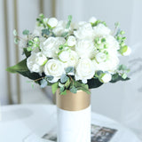 Aveuri Beautiful Artificial Flowers Roses with 3 Buds Silk Fake Flower for Wedding Home Living Room Table Decoration Wreath Accessories