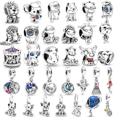 Christmas Gift 2Pcs/Lot 45 Styles Koala Lion Fox Beads Pendant Charms Fit Original DIY Bracelets Necklaces for Women Jewelry Special Offer