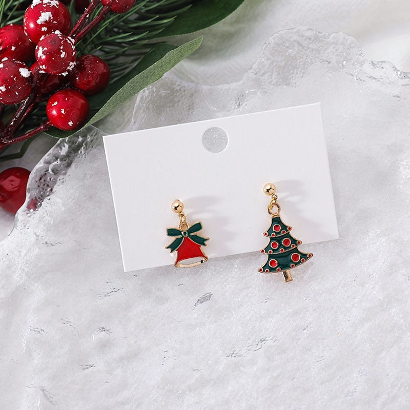 Christmas Gift New Trendy Statement Christmas Tree Earrings For Women Santa Claus Snowman Drop Earrings Jewelry Girls Christmas Gifts Wholesale