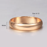 prom accessories prom accessories Aveuri Graduation gifts 1Pcs 4MM Simple Smooth Rings For Women Men 585 Rose Gold Anti-allergy Couple Ring Wedding Fine Jewelry Anniversary Gift GR75