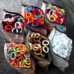 Back to school 2023 AVEURI 60/100Pcs/Set Elastic Hair Bands Girls Hair Accessories Colorful Nylon Headband Kids Ponytail Holder Scrunchie Ornaments Gift