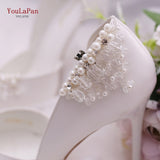 Aveuri X13 1 Pair Rhinestone Pearl Shoe Clips Crystal Charm Flower Decorative Shoe Clips Fashion Wedding Shoes Accessories