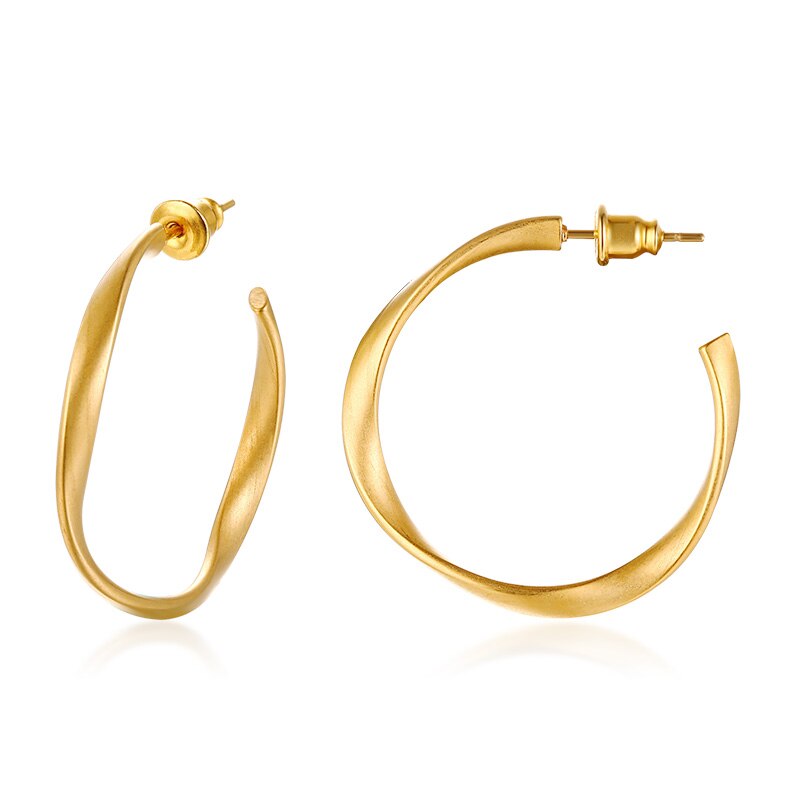 Stylish Geometric Hoop Earrings for Womens Girls Stainless Steel Minimalist Elegant Earings