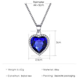 SUMENG 2023 New Titanic Heart Of Ocean Blue Heart Love Forever Pendant Necklace For Women Men Jewelry Gift