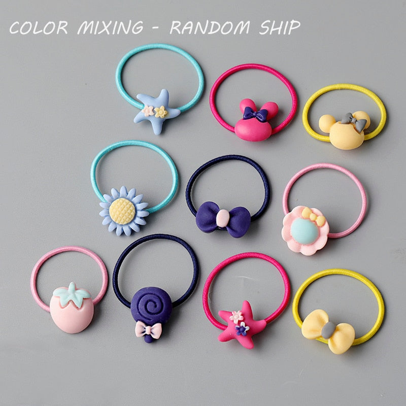 Back to school 2023 AVEURI 10/20 Root Children's Hair Ring Headwear Hair Korean Version The Cartoon Headwear Girl Rubber Band Sweet Cute Hair Accessories