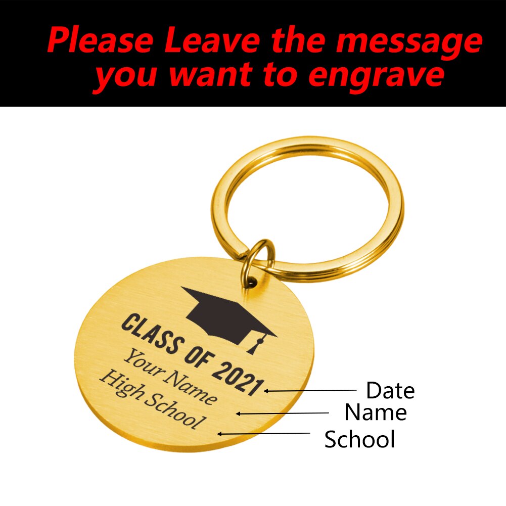 Graduation gifts Graduation Gift Class of 2022 Original Keychain Free Engraving Personalized Gift for College High School Student Master Key Ring