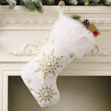 Christmas Gift Christmas Stockings White Stamping Gold Snowflake Xmas Ornaments Christmas Pendant Christmas Tree Decorations Noel Gift Socks
