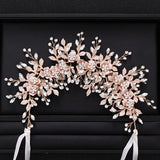 Aveuri Silve Rcolor Bridal Flower Headband Prom Tiara Wedding Hair Accessories Bride Handmade Hair Ornaments Female Crystal Headdress