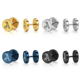 prom accessories prom accessories Aveuri Graduation gifts 10mm Stainless Steel 26 Letter Name Stud Earrings for Women Men Small Alphabet Barbell Earring Punk Gothic Retro Jewelry KEM17