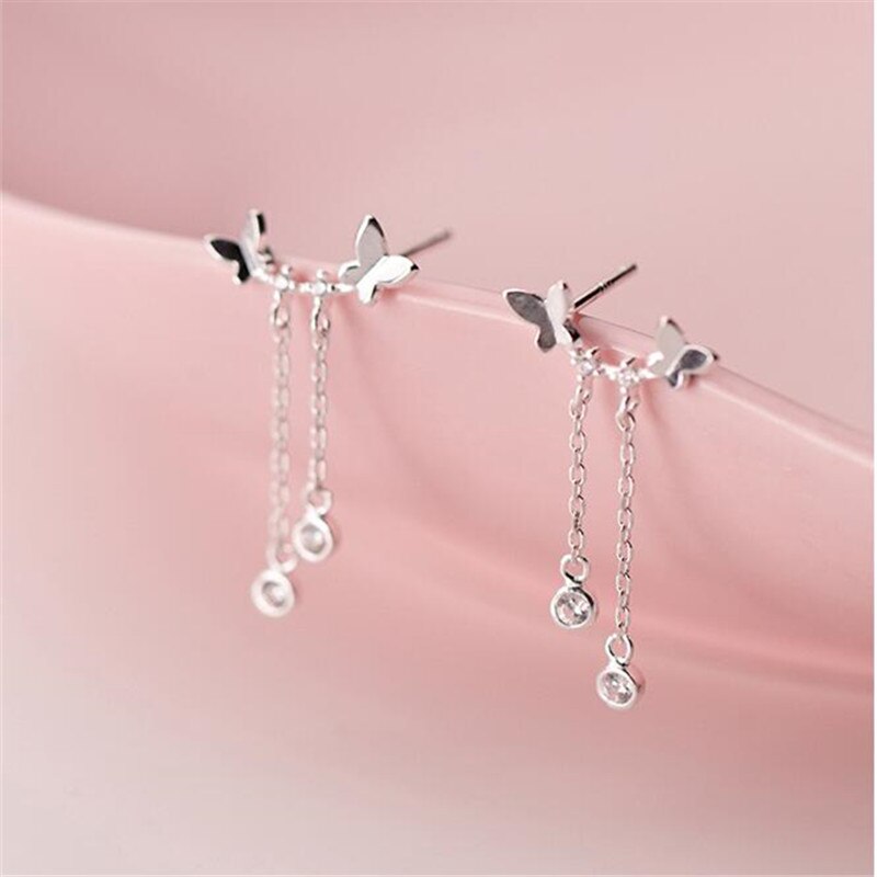 Christmas Gift Tassel Long Butterfly Drop Earrings for Women Jewelry Accessories pendientes boucle d oreille eh1252