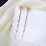 Aveuri Trend Simulation Pearl Long Earrings Female Moon Star Flower Rhinestone Wedding Pendant Earrings Fashion Korean Jewelry