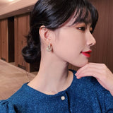 Christmas Gift Popular In 2023 Celebrity Style Sweet Pearl Peach Heart Love Dangle Earrings For Woman Fashion Luxury Jewelry Unusual Earrings