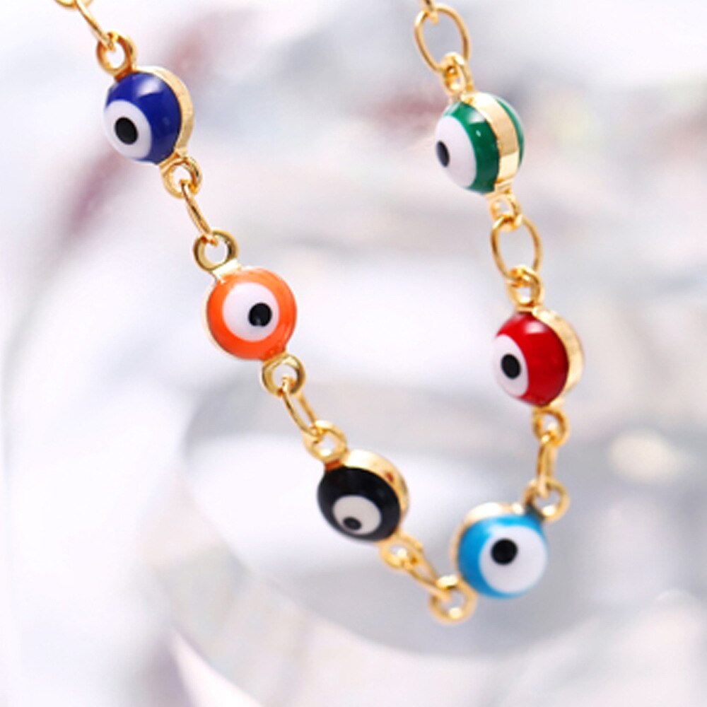 Women Bohemian Colorful Eyes Anklets Bracelet Summer Beach Anklets On Foot Ankle Leg Chain 2023 Fashion Jewerly AM6003