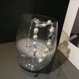 Aveuri Design Sense Reflective Glass bead Heart Tassel Bracelets Korean Fashion Jewelry Gothic Girls Unusual Accessories For Woman