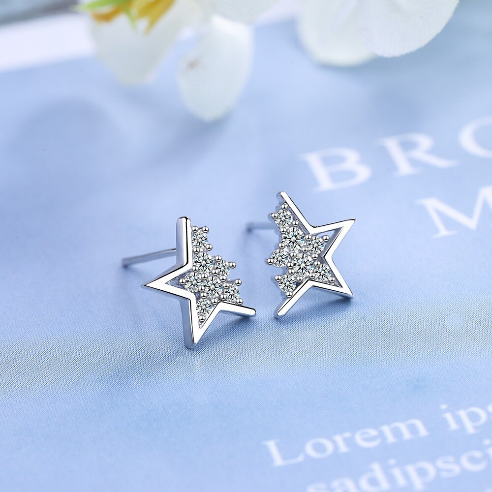 Christmas Gift Piercing Star Stud Earring For Women Girls Party Jewelry Pendientes Accessories eh949