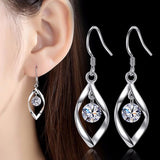 Christmas Gift alloy new Jewelry High Quality Woman Fashion Earrings Retro Long Tassel Cubic Zirconia Pop Hook Earrings