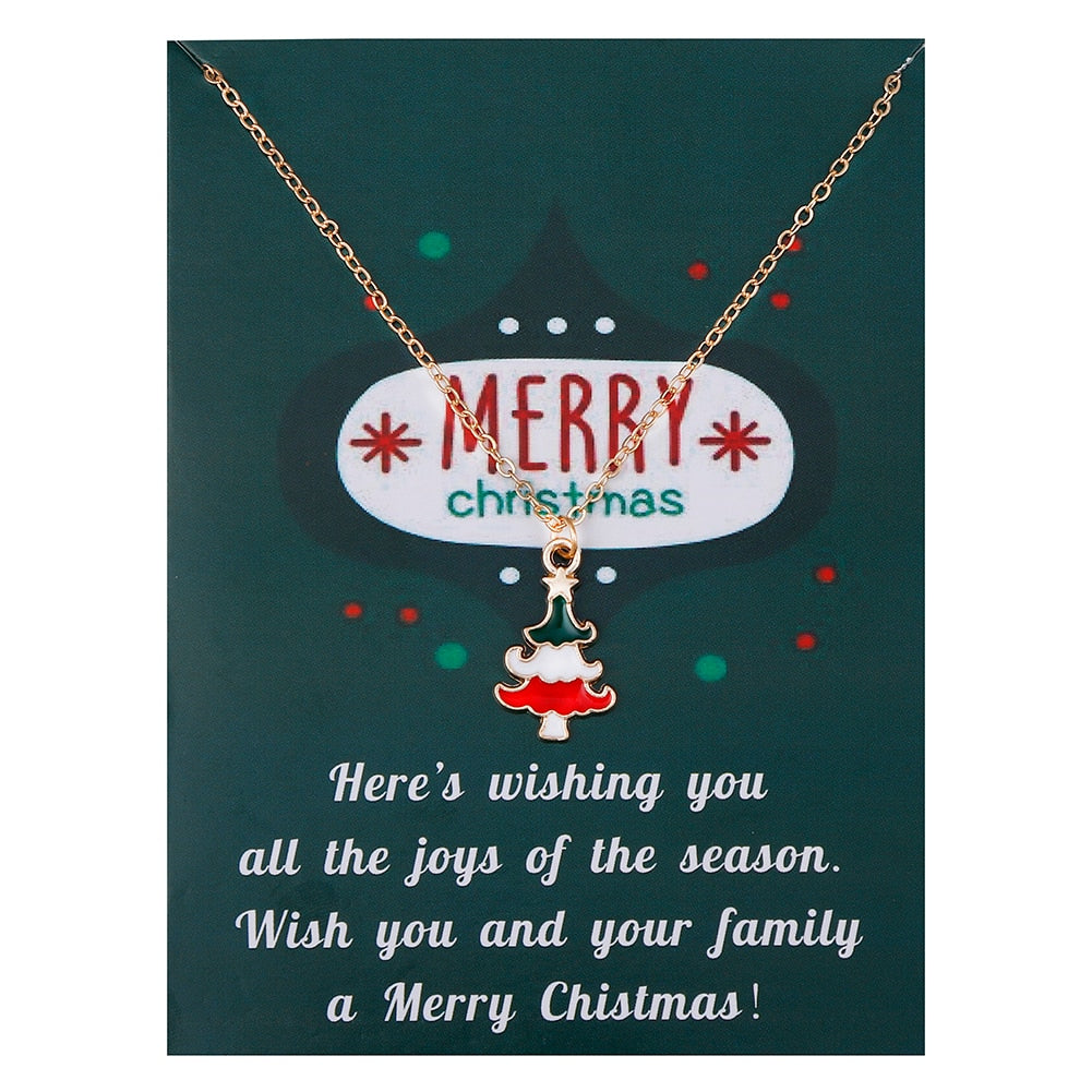 Christmas Gift Fashion Jewelry Christmas Ornaments Drip Oil Snowman Pendant Necklace