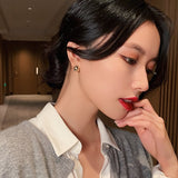Christmas Gift 2023 new classic small metal arc women's Earrings Fashion versatile Korean jewelry elegant Mini daily decoration stud Earrings