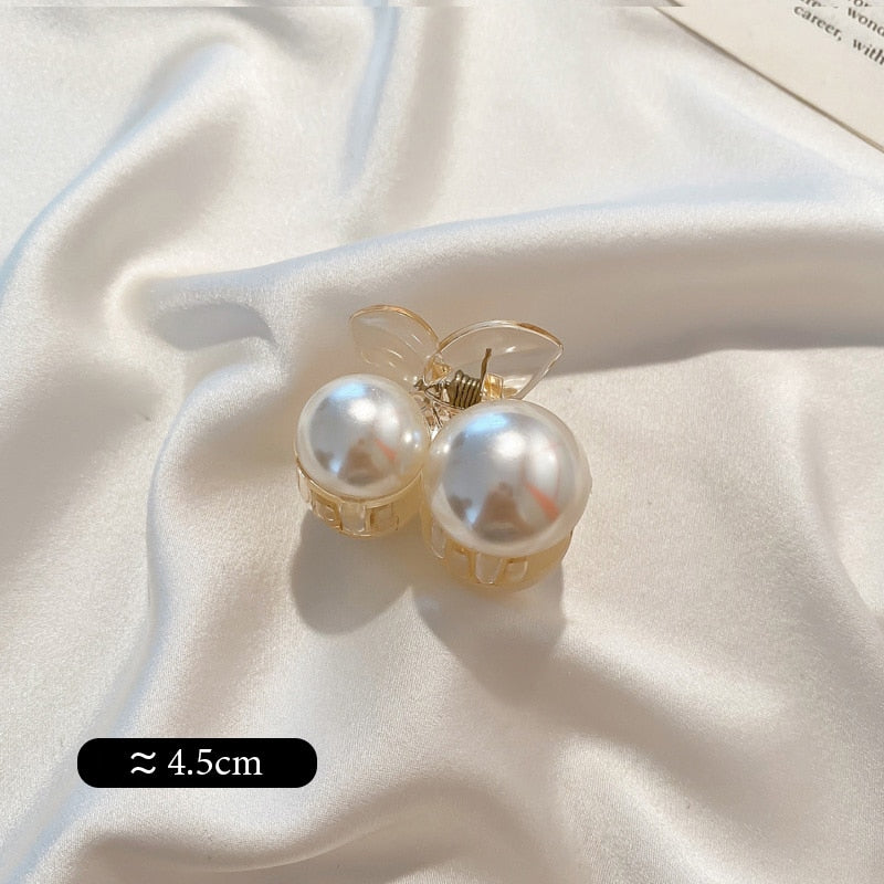 Big Pearl Hair Claw For Women Ladies Makeup Hair Barrettes Hair Accessories Korean Cross Crab Hair Clip Fashion Girl Headwear