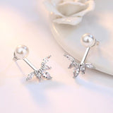 Christmas Gift alloy new Jewelry High Quality Woman Fashion Earrings Retro Long Tassel Cubic Zirconia Flower Pop Earrings