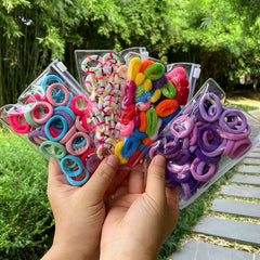 Back to school 2023 AVEURI Girl Candy Color Hair Bands Small Elasticity Rubber Band Nylon Thickened Headband Children Ponytail Fixer Baby Hair Accessories