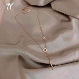 Christmas Gift 2023 new titanium steel color fast chain shell long pendant necklace for women fashion luxury girl's clavicle chain  jewelry