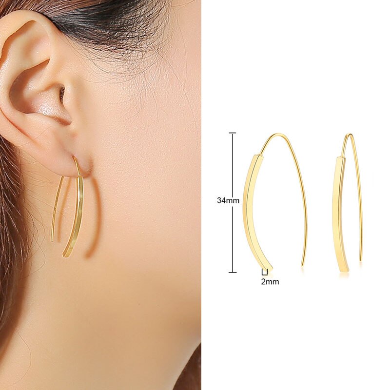Square Geometric Rectangle Hoop Earrings Stainless Steel Silver Color Ear Huggie Hoops Stylish Dangle Minimalist Boho Earrings
