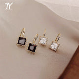 Christmas Gift 2023 new fashion women's Square gem Earrings South Korea sexy trend women's jewelry classic small earrings