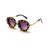 Aveuri Vintage Round Sunglasses Women Girls Retro Steampunk Sunglasses Children Luxury Brand Designer Eyeglasses Family Eyewear UV400