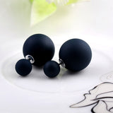 Christmas Gift Hot Selling Double Sides Big Pearl Stud Earrings 10 Candy Colors Rubber Big Ball Earrings Women Party Bead Ear Stud Jewelry gift