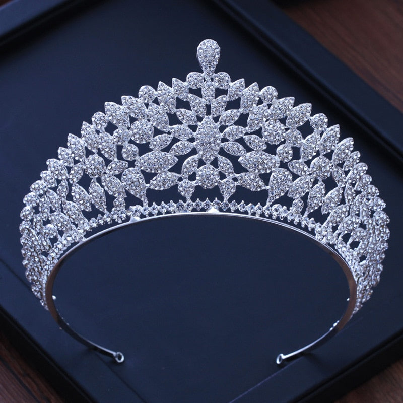 Aveuri Diverse Silver Color Gold Crystal Crowns Bride tiara Fashion Queen For Wedding Crown Headpiece Wedding Hair Jewelry Accessories