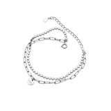 Aveuri Christmas Gift alloy Lucky Letter Round Bead Link Chain Charm Bracelet & Bangle For Women Girls  Wedding Jewelry sl262