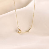 Aveuri Gold Plated Necklace Rose Flower Pendant Choker For Women Luxury Simple Micro Inlaid Zircon Wedding Necklaces