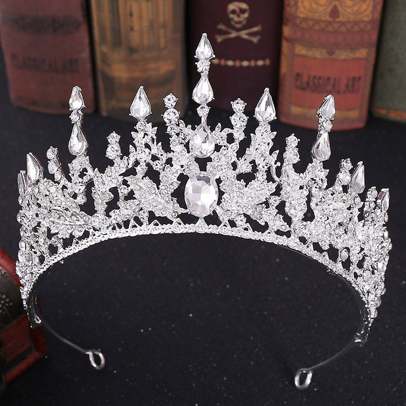 Aveuri Christmas Gift Vintage Baroque Headbands Crystal Luxury Tiaras Crowns Bride Headpieces Bridal Hair Jewelry for Women Wedding Hair Accessories