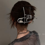 AVEURI Female Large Pin Metal Hairpin Back Head Grabbing Clip Net Celebrity Niche New Shark Clip Headdress Hair Accessories