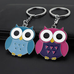 Aveuri New Cute Animal Trinket Keyrings Owl Keychain For Women Cartoon Oil Painted Metal Keyfob Fashion Jewelry Chaveiro Gift