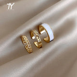 Christmas Gift 2023 New Gothic Style Three Piece Opening Rings For Woman Fashion Korean Jewelry European and American Wedding Party Sexy Ring