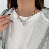 Christmas Gift Kpop Street Punk Choker Metal Pendant Chunky Chain Short Necklace For Women Egirl Goth Cool Jewelry
