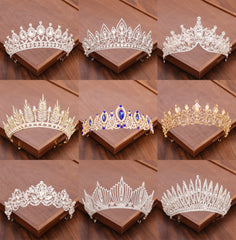 Bridal Crown And Tiara Headpiece Gold Silver Color Rhinestone Crystal Diadem Queen Crown Princess Tiaras Wedding Hair Jewelry