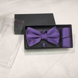 Bowtie Set For Men Tie Set With Pocket Square Cravat Cufflinks Party Wedding Bow Ties For Men Gift Box Packing Necktie Cufflinks