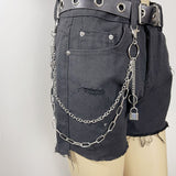Punk Alloy Pants Trouser Chain Unisex Key Chain Padlock Ring Wallet Keychain Jeans Hip-hop Trendy Accessories