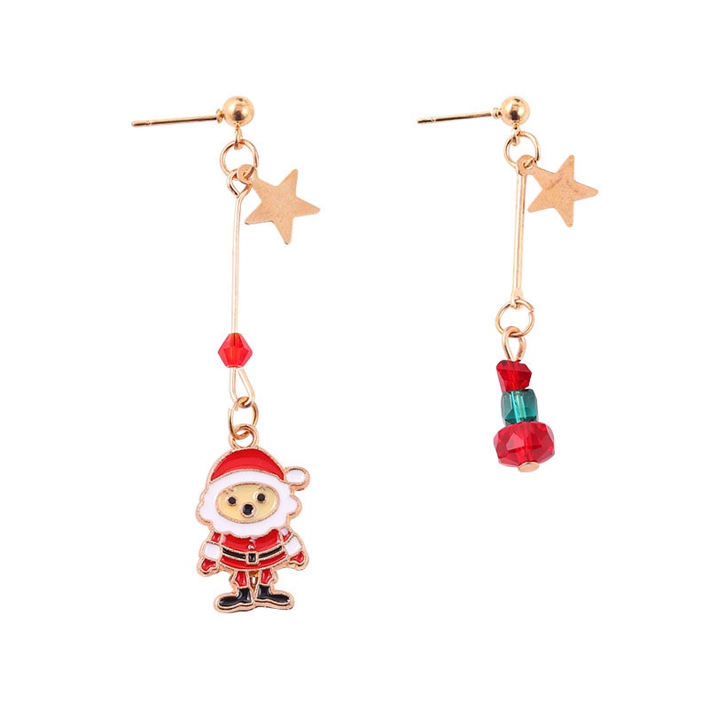 Christmas Gift New Trendy Statement Christmas Tree Earrings For Women Santa Claus Snowman Drop Earrings Jewelry Girls Christmas Gifts Wholesale