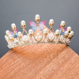 Christmas Gift Crown for Women Wedding Hair Accessories Bridal Hairband Engagement Tiaras and Crowns Children Headdress Butterfly Shape YQ16
