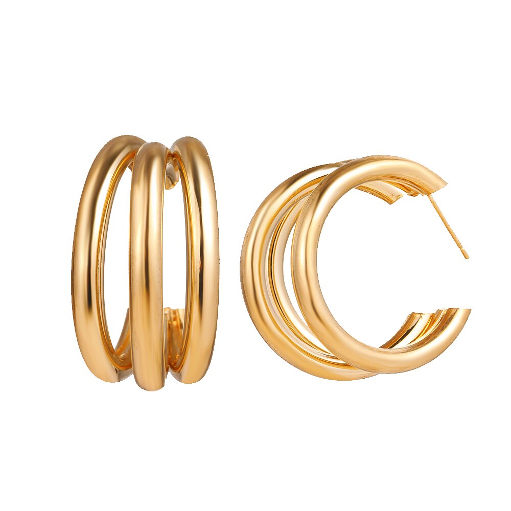 Aveuri Golden Hoop Earrings Korean Geometry Metal Earrings For Women Female Retro Drop Earrings 2023 Trend Fashion Jewelry
