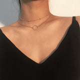 Christmas Gift New Arrival 2023 Fashion Modern Choker Necklace Two Layers Round Necklaces Gold Color Necklace Choker Jewelry For Women